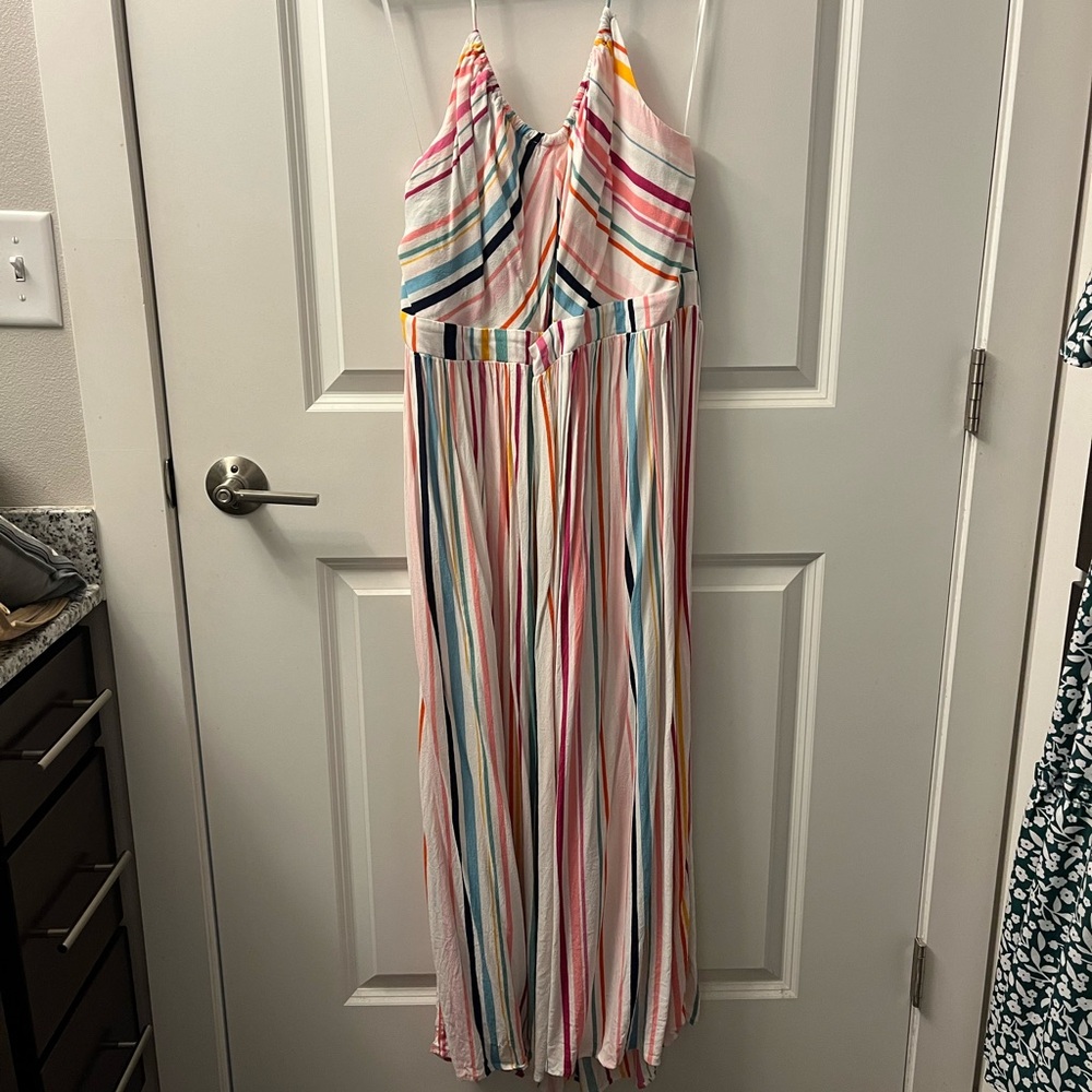 Eloquii Multicolor Striped Maxi Dress